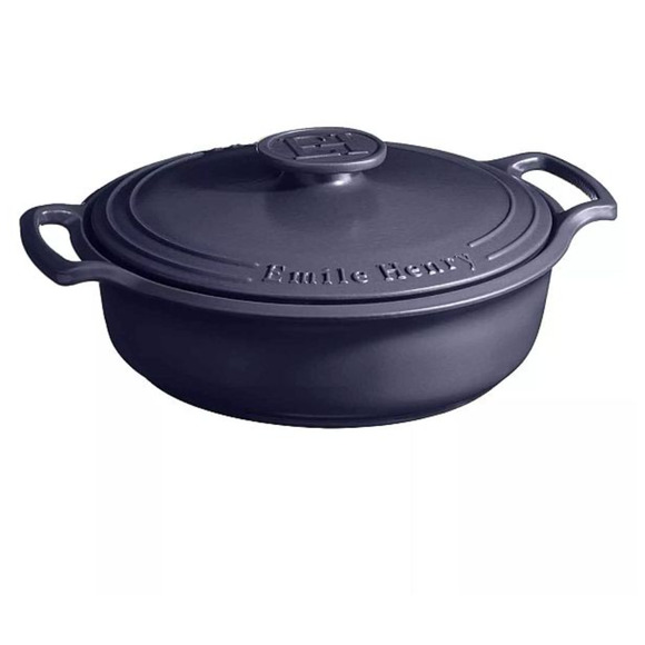 #2 EMILE HENRY NIB 3.3 Qt. Ceramic Braiser Made in France Indigo Dishwasher Safe - Picture 1 of 3
